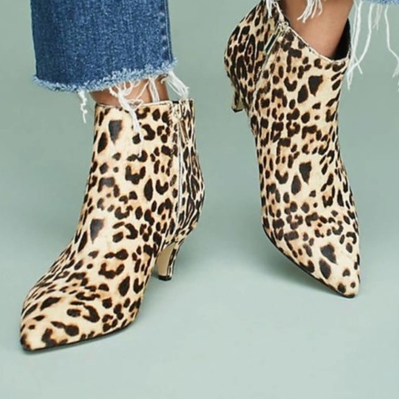 Calf Hair Ankle Boot Kitten Heels 